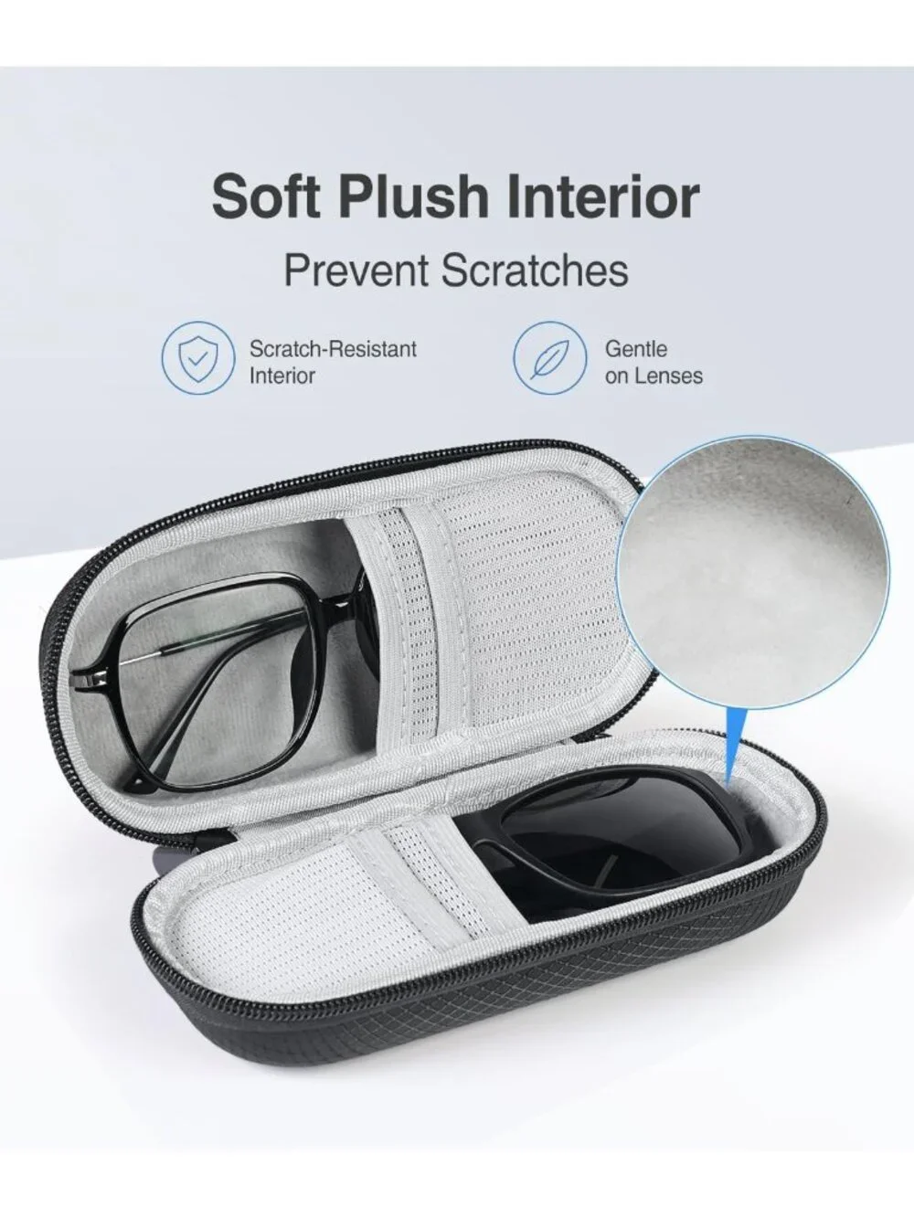 Double Eyeglass Case & Sunglass Organizer - Travel-Friendly, Durable Design